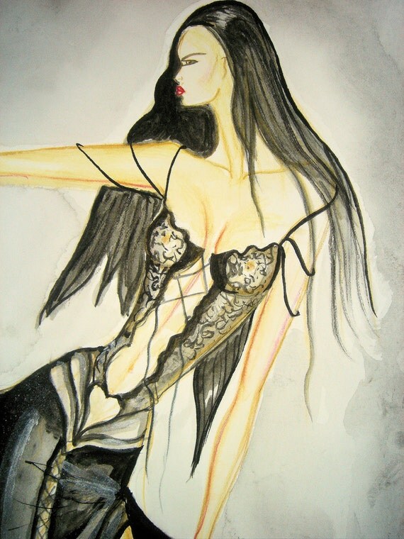 Watercolor Fashion Illustration Limited signed by artist