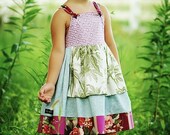 Raspberry Fern Apron Knot Dress by GenMarie LAST ONE 1/2