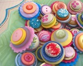 YUMMY BUTTON STACK CABOODLES - A Kits and Caboodles Original Embellishment, Set of 5 