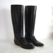 Sz 7.5 Vintage Salatore Ferragamo Black Leather Boots