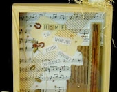 Home Is Where Your Story Begins, 3D Mixed Media Collage Assemblage (original)