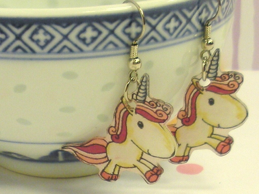 Unicorn Earrings, Pink