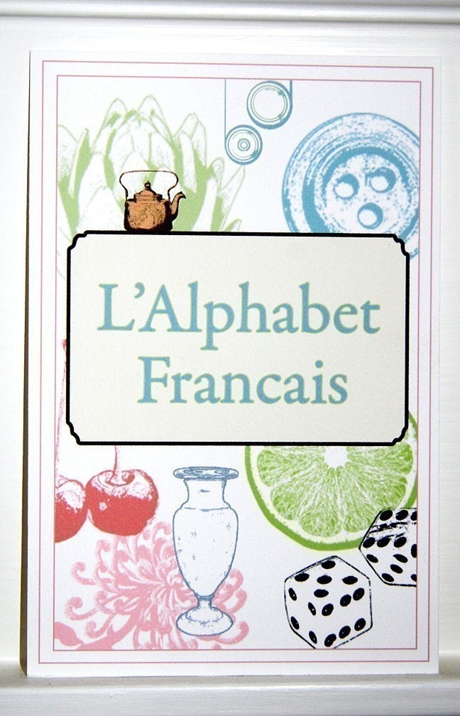 Pastel French Alphabet Cards- Full Set of 26 Now in larger 5x7 Size