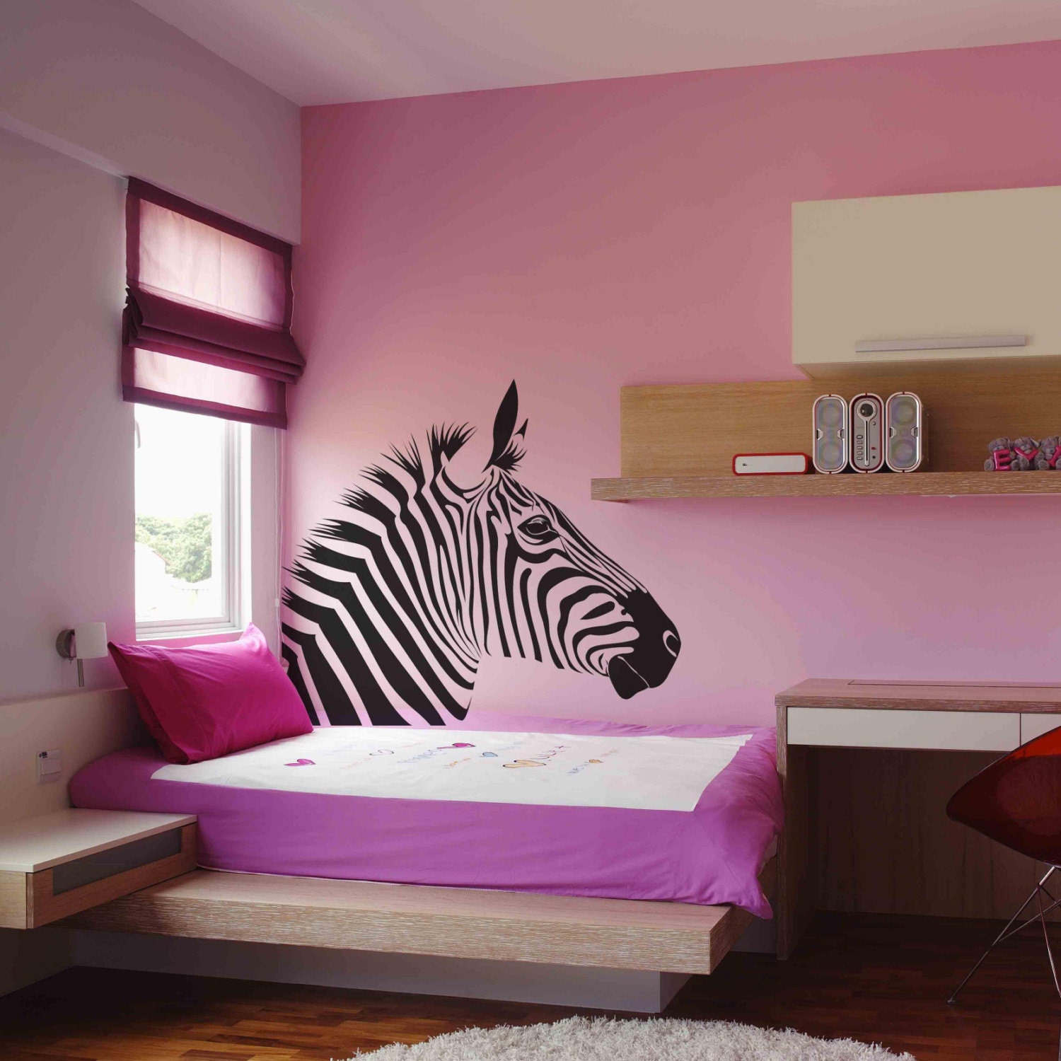 Zebra head wall sticker