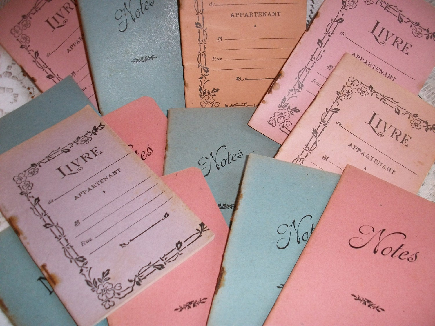 Reserved for VERA Only Pack of 5 Vintage French Blank Notebooks Cahiers 1930s Unused