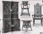 Modern Craftsman European Furniture Victorian 1887 Vintage Engraving Chart Illustration Germany To Frame