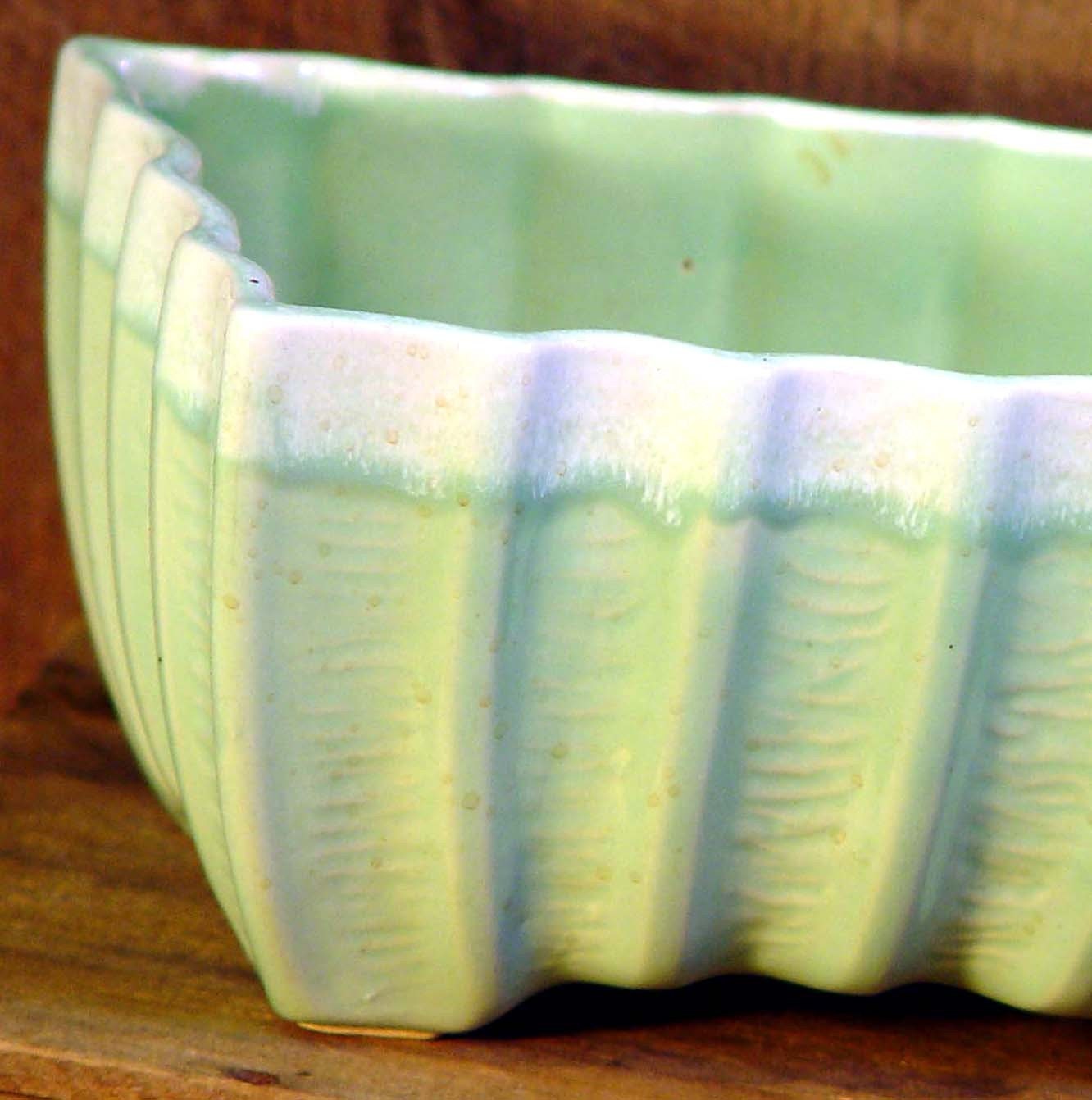Cookson Pottery Celadon Green Drip Edge Box Planter Vase 1960s Mid Century Vintage Storage Or Organizer