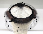 MINK and VELVET 1950's Vintage POLKA DOT Veiled Hat