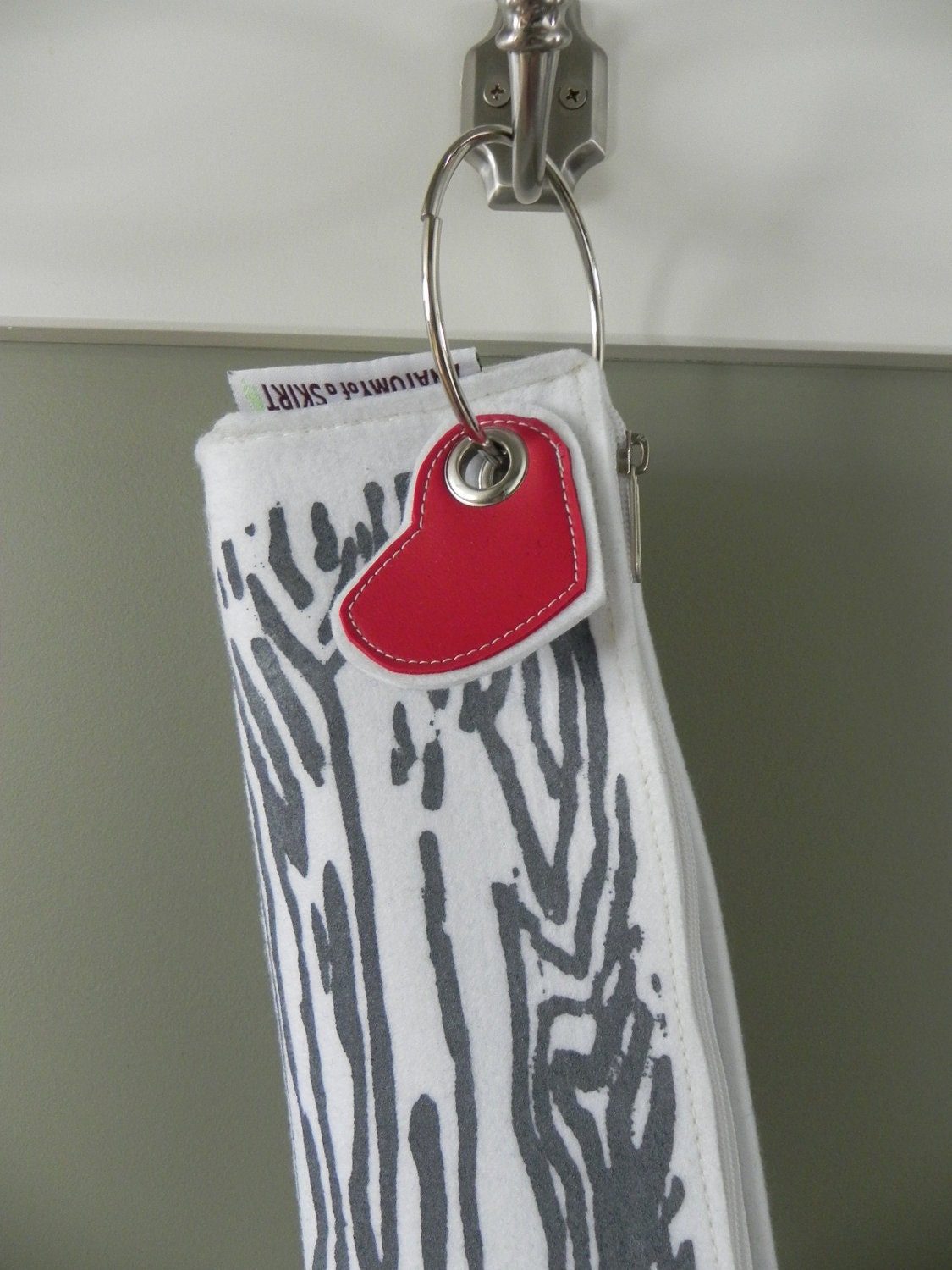 Woodgrain Loglet Log Wristlet in White and Grey