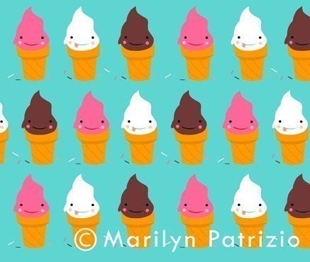 SALE- Soft Serve Ice Cream Blank Card / Note card / Greeting card
