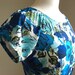 SALE - MEDIUM Womens Blue Floral Print Shift Dress - Ready to Ship Size Medium