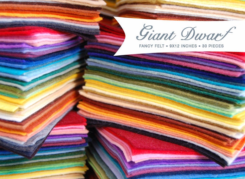 Giant Dwarf Fancy Felt // Cut To Order // 9 X 12 Inches // 30 Pieces