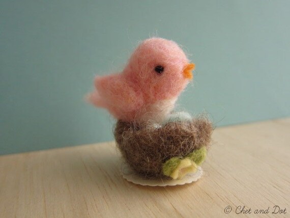 Mama Bird and Nest - Pink