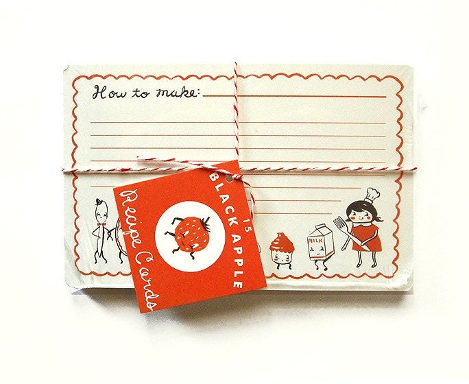 Kitchen Party Recipe Cards by The Black Apple