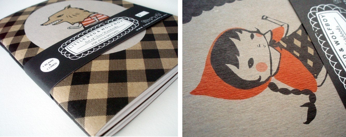 Little Red Riding Hood - Little Red and Wolfboy Notebook Two-Pack from The Black Apple
