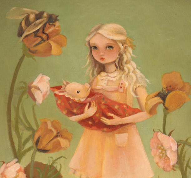 Alice and the Piglet Print 8x10