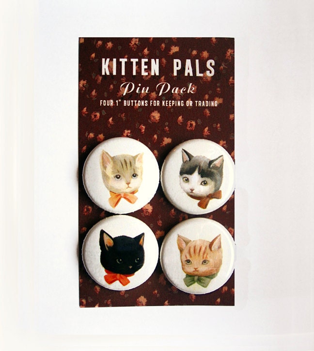 Pinback Button Pack: Kitten Pals