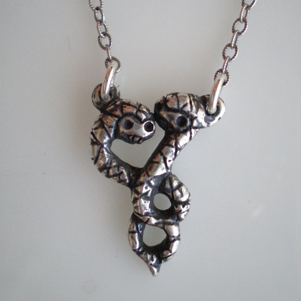 CLEARANCE  double snake necklace