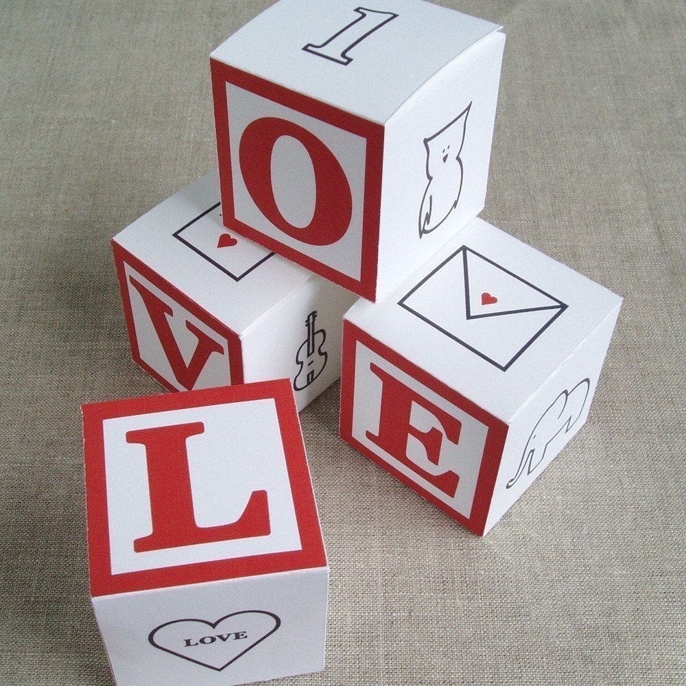 love alphabet block gift boxes - printable PDF