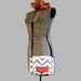 MAROL Cross body in teal and cream chevron with olive green leather