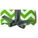 SALE green chevron clutch with gray bow. The ALEXIS Clutch.