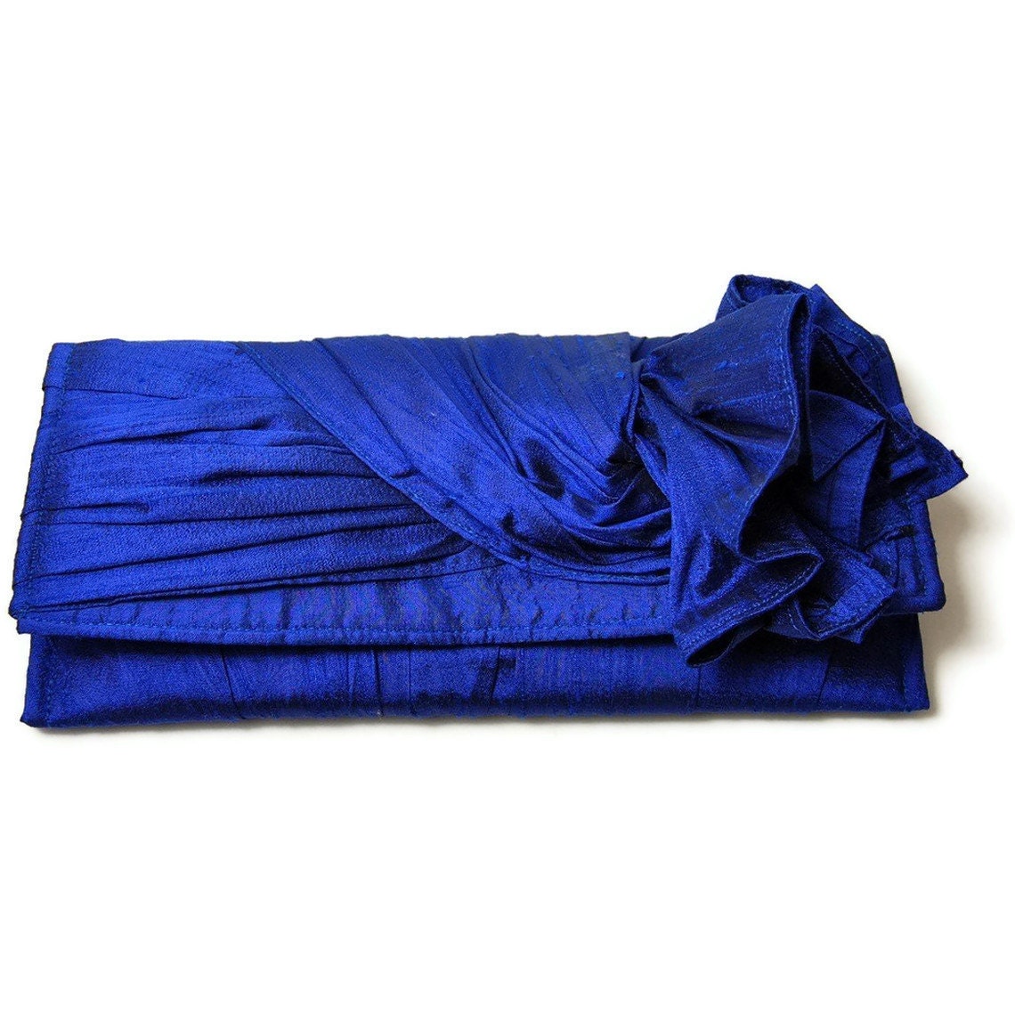 SALE Royal blue silk KNOT Clutch