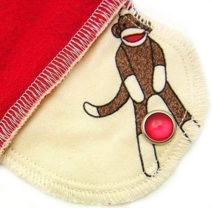 Pantyliner Moonpads Organic Cloth Reusable Menstrual Pad - Sock Monkey