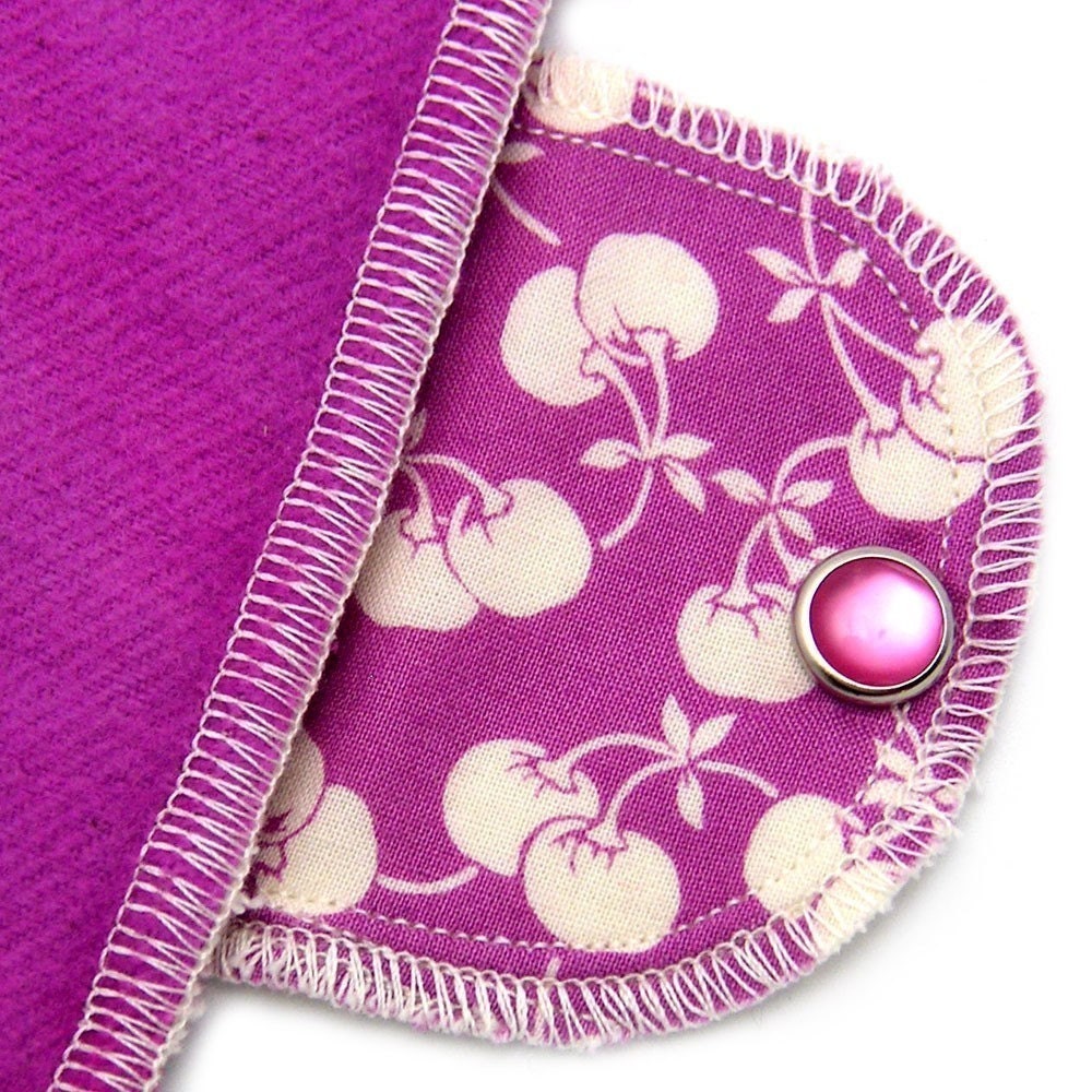 Over Night Moonpads Organic Cloth Pad - Retro Orchid Cherry