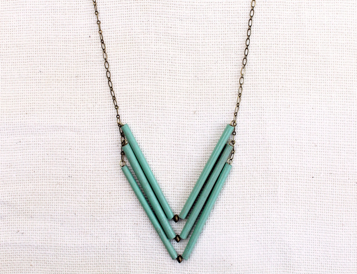 Sea Green Chevron Necklace