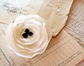 recycled poppy corsage--ivory