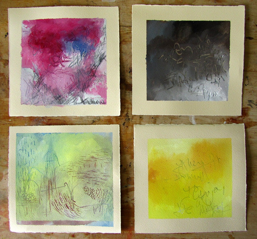 Enjoy the Day casein painting on paper