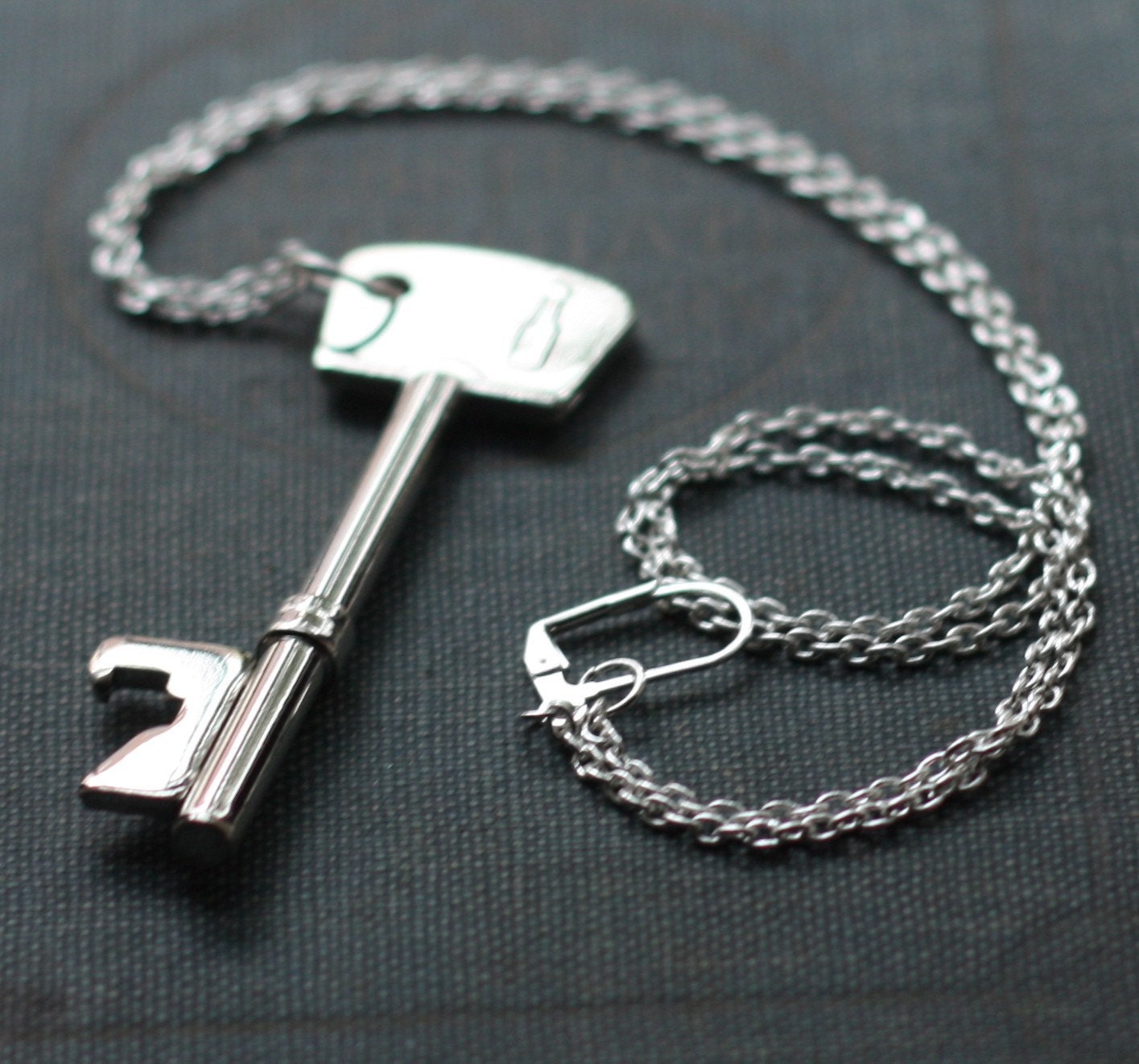 Skeleton Key Bottle Opener Necklace