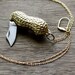 Peanut Pocket Knife Necklace Gold Goober Folding Blade