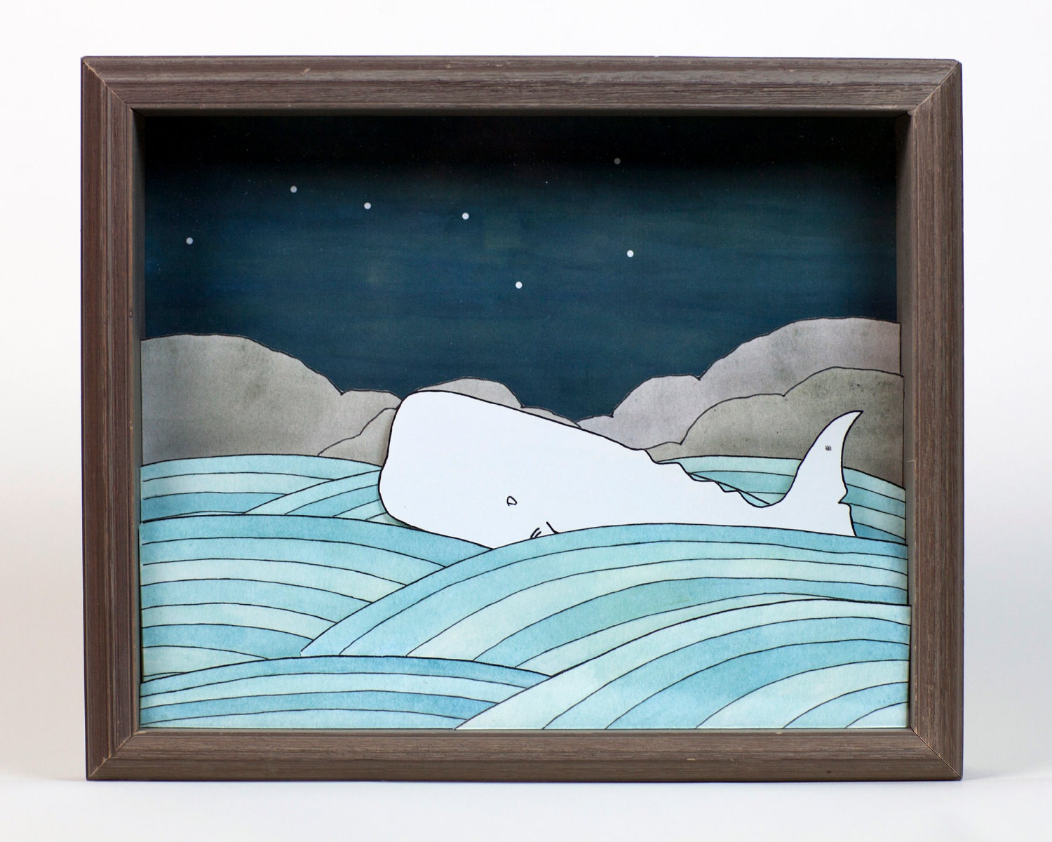 Coming Up For Air printed shadow box- MADE TO ORDER