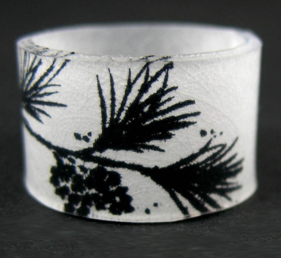 Pinecone Ring, Handmade custom plastic ring