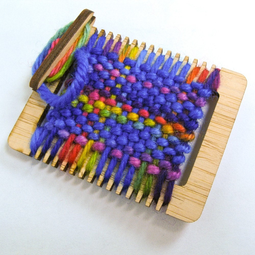 Tiny Weaving Loom Ornament - Superman Colorway, Blue, Miniature