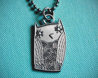 Unique OWL NECKLACE by boygirlparty - cast owl jewelry, silver-toned detailed owl pendant charm - gift present