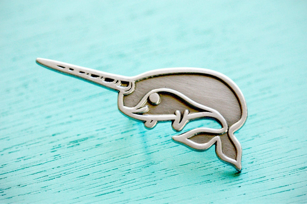 Narwhal Brooch by boygirlparty - narwhal jewelry pin