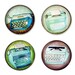 retro TYPEWRITER magnets (set of 4) by boygirlparty - illustrated type writer art glass fridge magnets