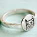 silver OWL RING - eco friendly sterling silver jewelry - circle owl artwork - stacking ring