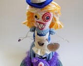 Alice in Wonderland Crocheted Art Doll Monster Soft Sculpture - Alice