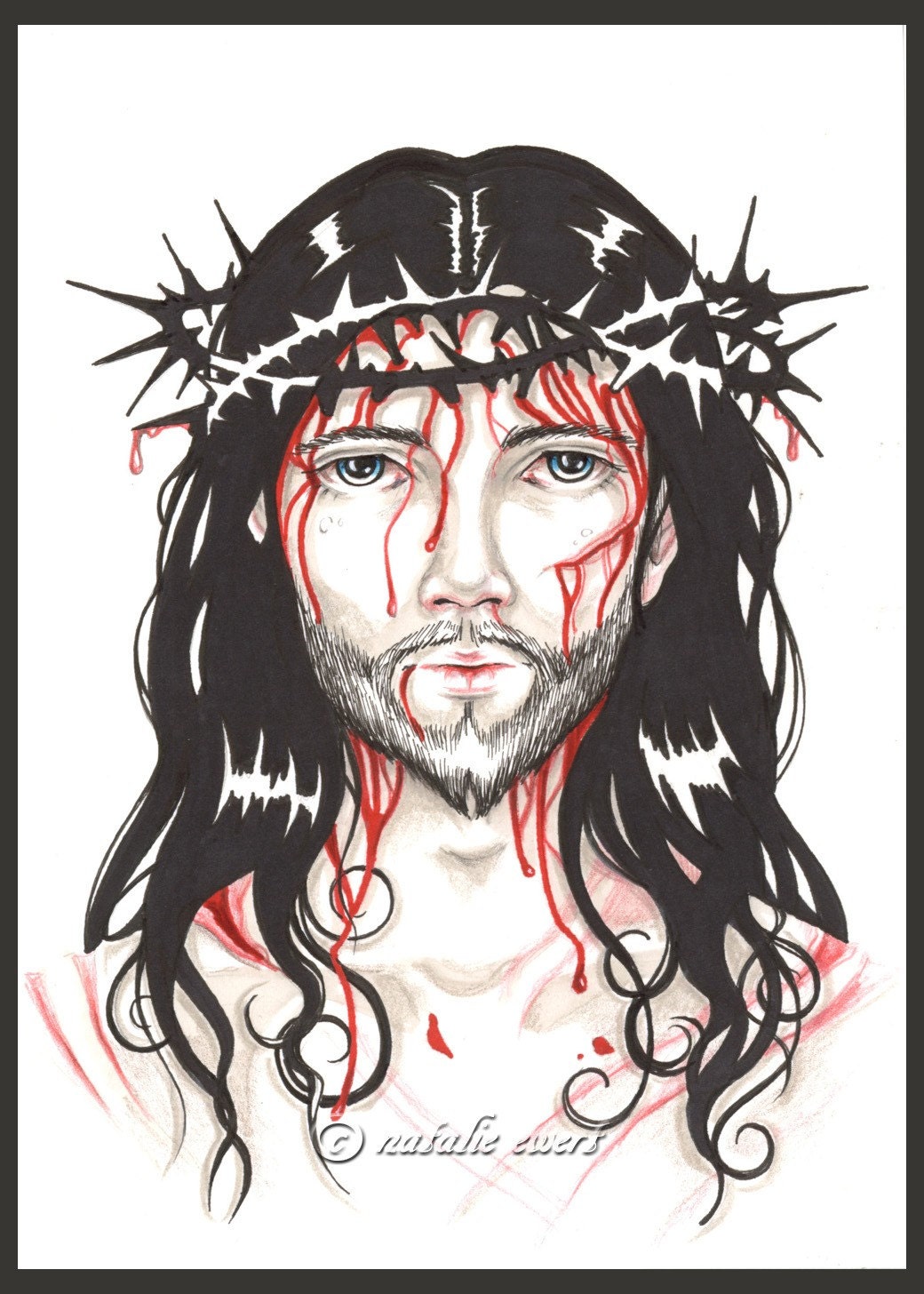 ORIGINAL SALE The Face of Christ 5x7 Artwork