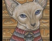 Bejeweled Cat 19 Siamese Art Print 5x7