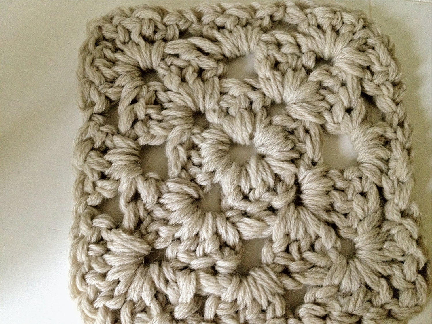 Hand Crocheted Square Modern Doily