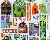 House and Home Digital Art Collage Sheet