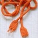 Knitted Power Cord - Orange Necklace - Geek Toy - Skinny Scarf - Belt