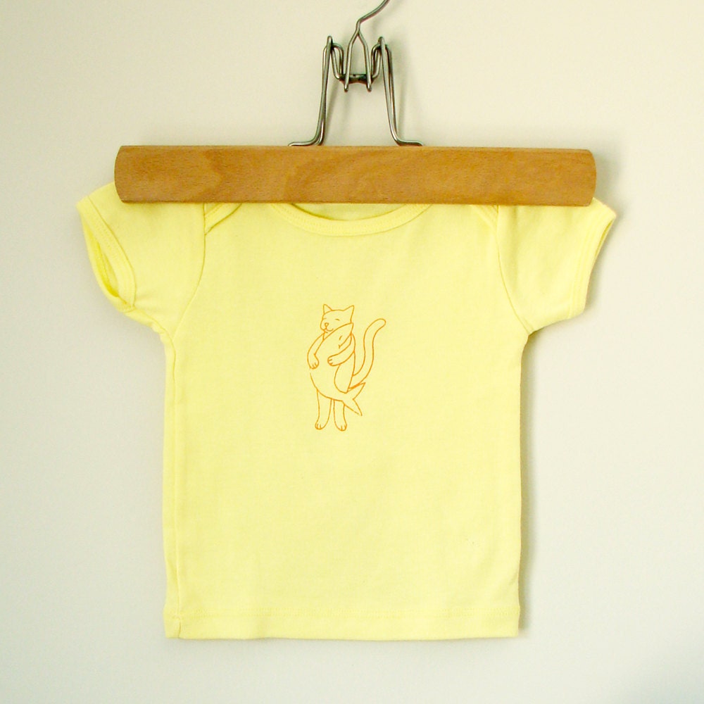 Cat with Fish (buttercup 6-12mo) - infant shirt