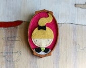 SALE Stacy...Mahogany and felt brooch
