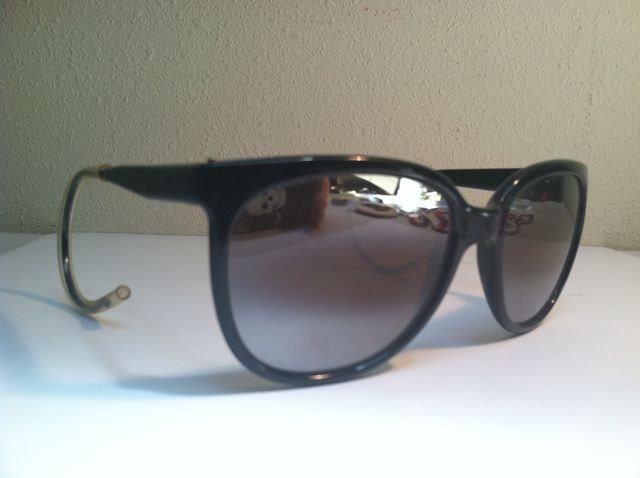 Hot RADICAL BLACK SHADES / Vintage 80s 90s Mirrored Sunglasses