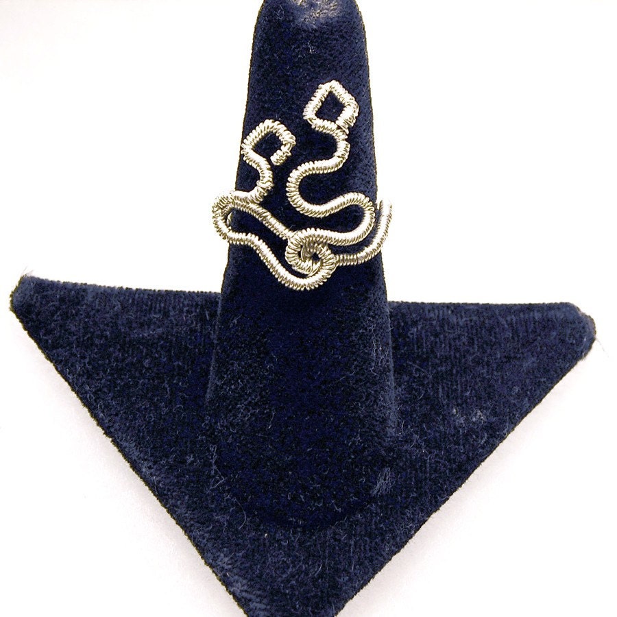 Argentium Sterling and Fine Silver Snake Ring - Snakes Intertwined